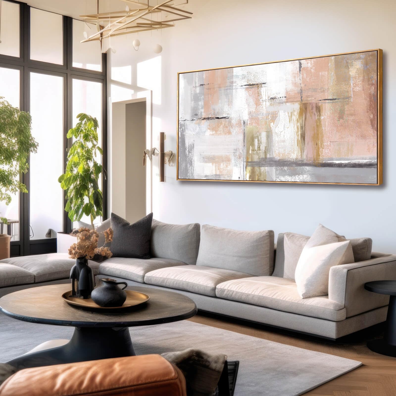 Kureful Painting Gold Abstract Wall Art 