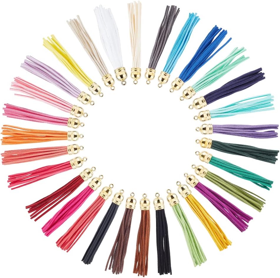 HOVEOX 18 Pieces Artificial Leather Tassel Faux Leather