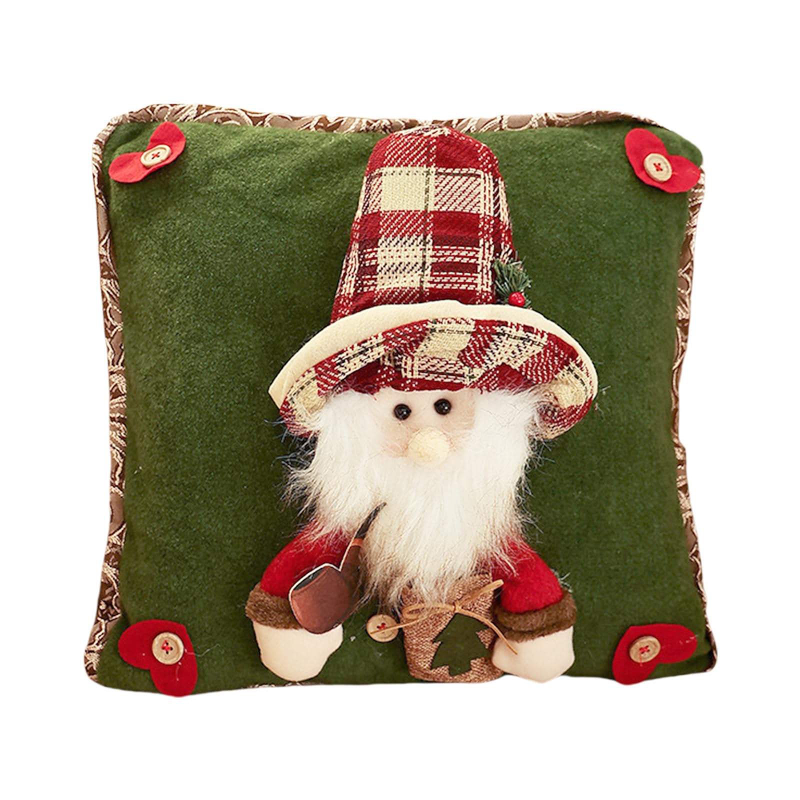 Msioytog Throw Pillow Case 41x41cm, Santa Snowman Reindeers Home Pillow Cushions Covers for Lounges or Bedroom Cushions Case