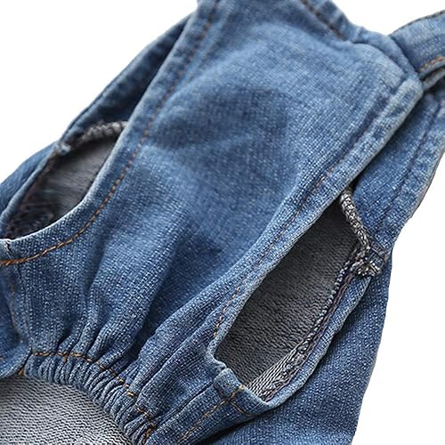 Miniatura 8 de Overol de mezclilla para perro, disfraz de gato y mascota, overol de mezclilla para Yorkie Bulldog, Azul