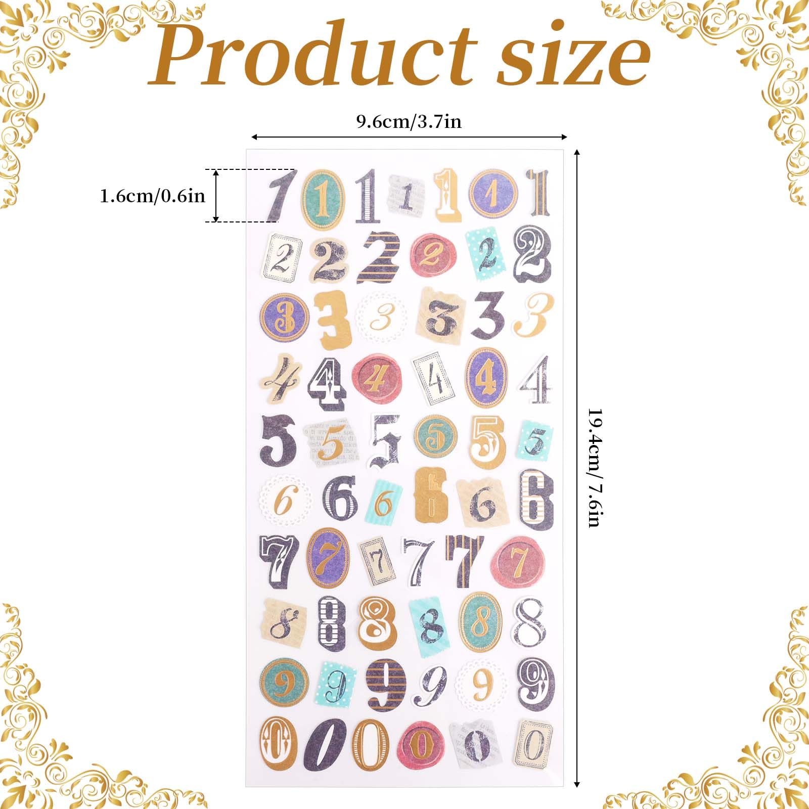 Zayookey 10 Feuilles Autocollants D'Alphabet Lettre Chiffre Auto