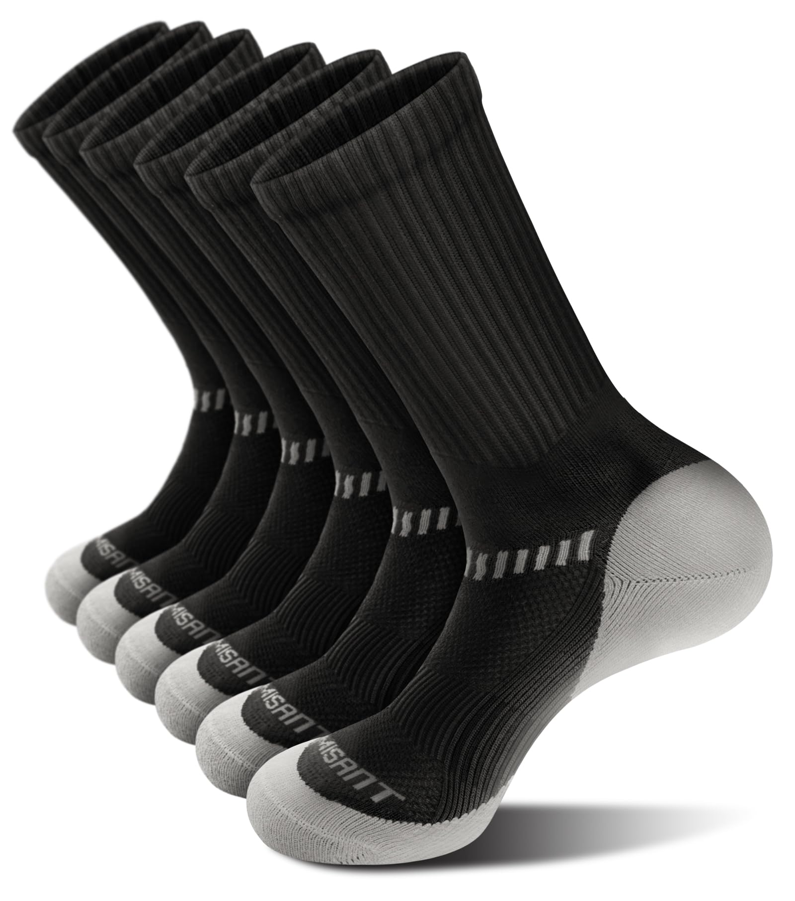 Men Sport Socks,KEMISANT Compression Athletic Crew Socks Cushioned for Men Outdoor Hiking Running-Arch Compression Support