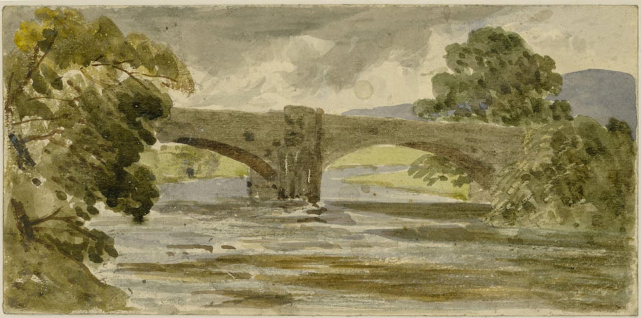 POSTERIIk Famous Print Pop Art Wall Art Graffiti Landscape with Bridge and Trees by William Muller Art Prints for Home Decor 60x90cm