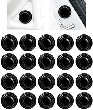20 Pcs Car Door Shock Absorber Door Side Sound Insulation Protection Self-Adhesive Device Universal Soundproof Crash Pad Anti Shock Auto Door Pads Car Anti Cushion for Most Cars Black