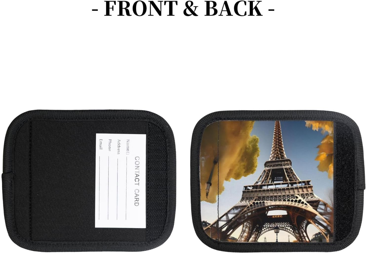 Cityscape Paris Eiffel Tower France Print 2 Pack Luggage Handle Wrap for Suitcase, Comfort Soft Handle Covers, Luggage Accessories