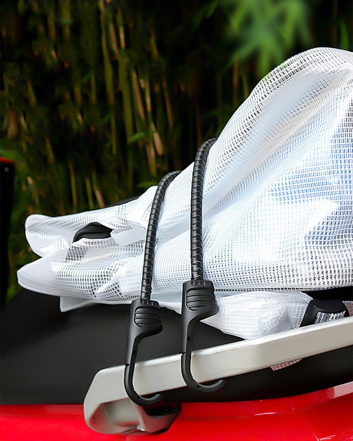 16 Pack Bungee Cords with Hooks, Heavy Duty Elastic Straps for Bike, Motorcycle & Cargo (39.4"/23.6"/17.7"/11.8"), Includes Tent Clips & Tie-Down Straps