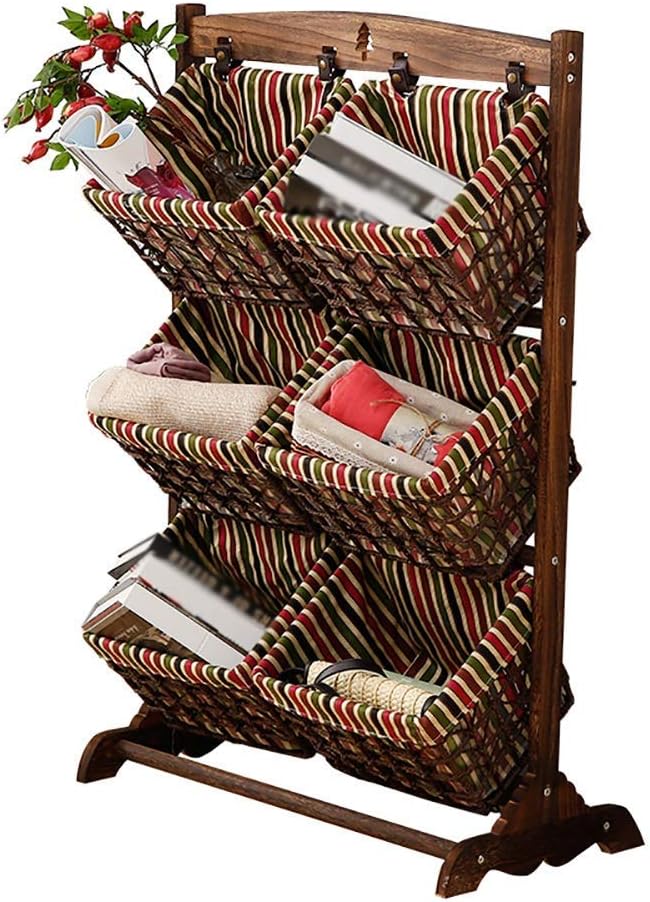 TJZY Storage Basket Shelf Baskets 3 Tier Floor Hanging