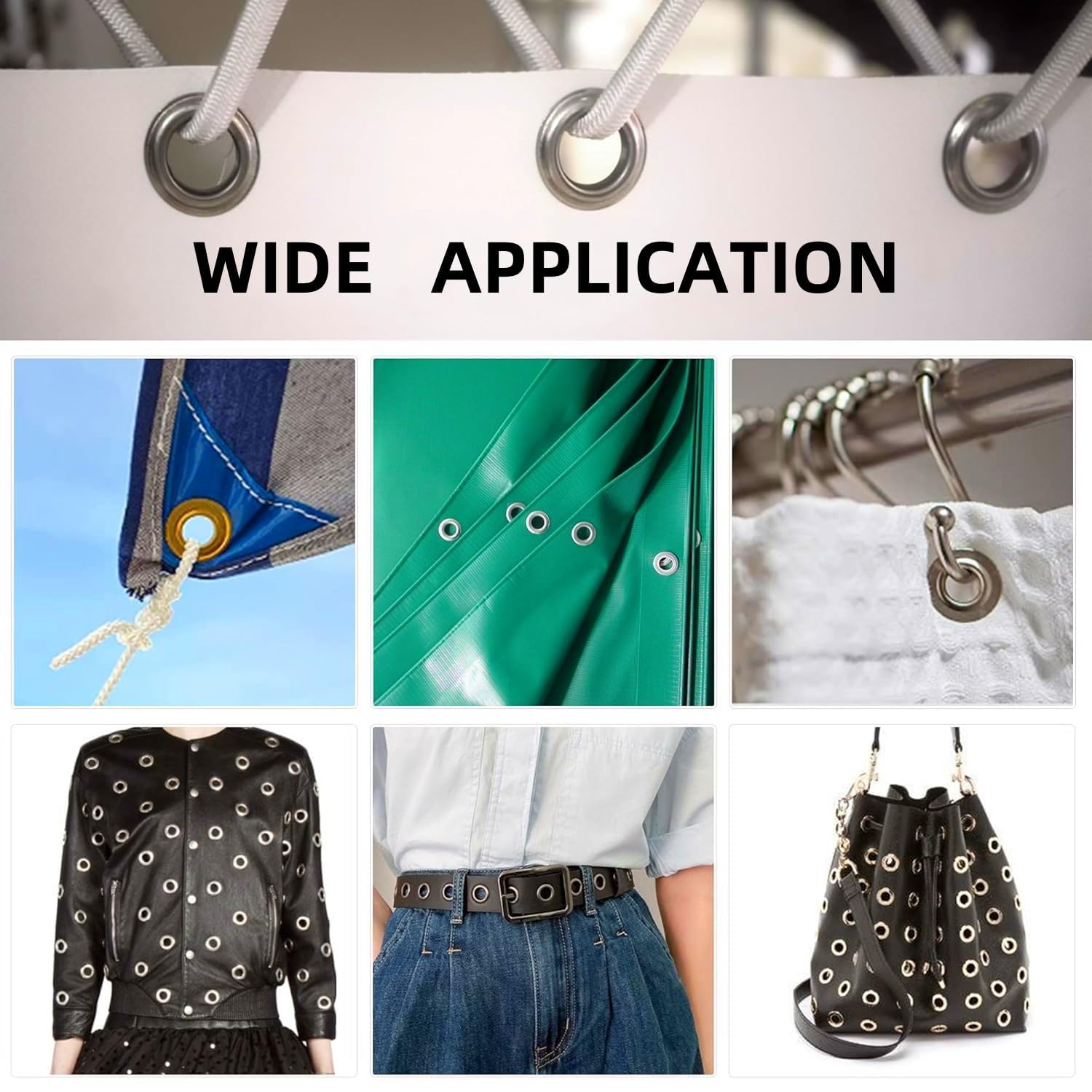 Kit d'outils pour œillets, 10 mm, pince à œillets en métal, outil de perforation pour bâches en cuir, sacs en papier, PVC, avec 300 œillets en aluminium