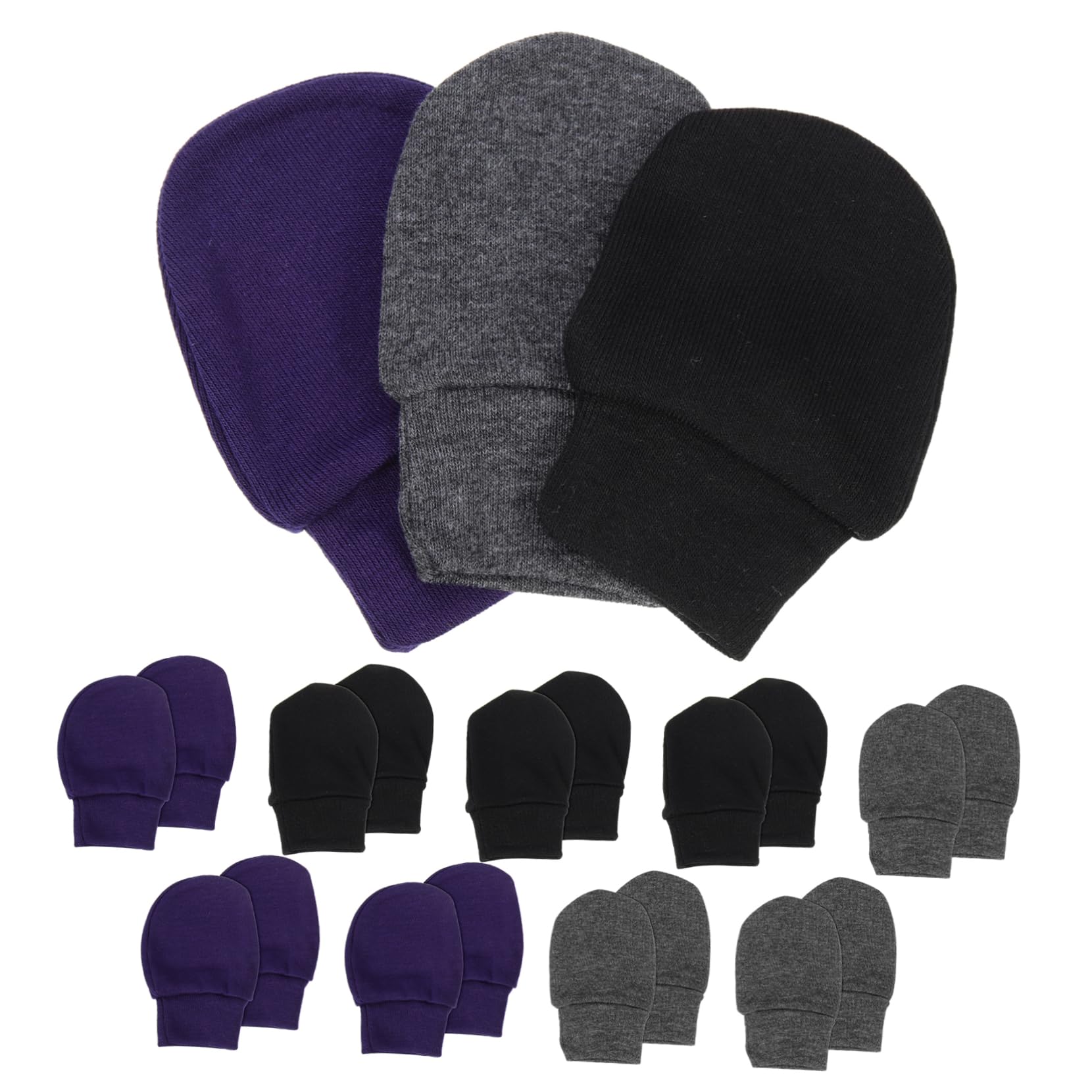 Ipetboom Soft Cotton Baby Mittens 9 Pairs Anti-scratch Newborn Gloves Gentle Elastic Machine Wash Comfortable for Baby's Skin