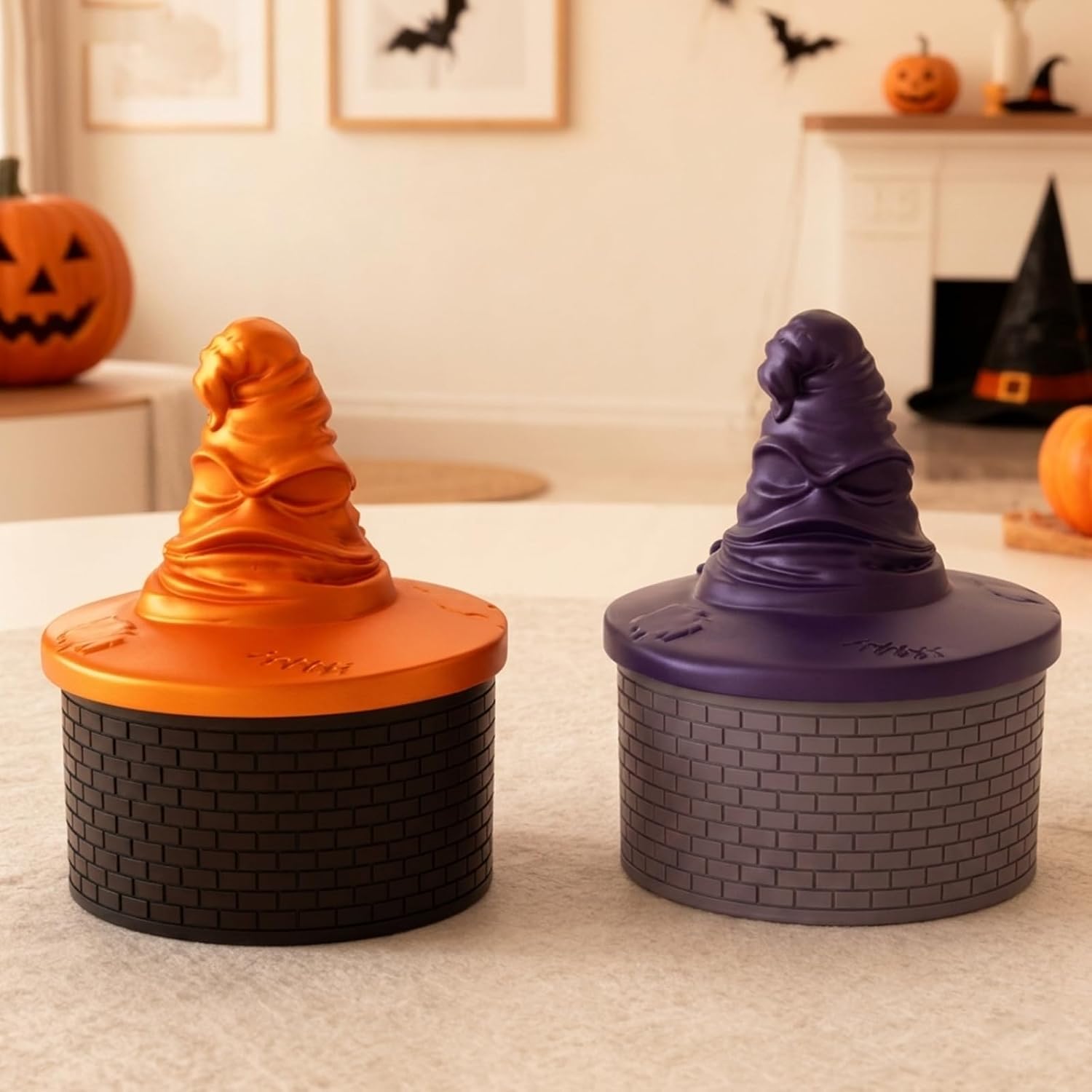 Halloween Hat Resin Jar Silicone Mold, 3D Wizard Hat Candle Holder Mold for Candle Making, DIY Epoxy Resin Molds for Halloween Party Decor, Storage Box, Jewelry Organizer, Casting Plaster