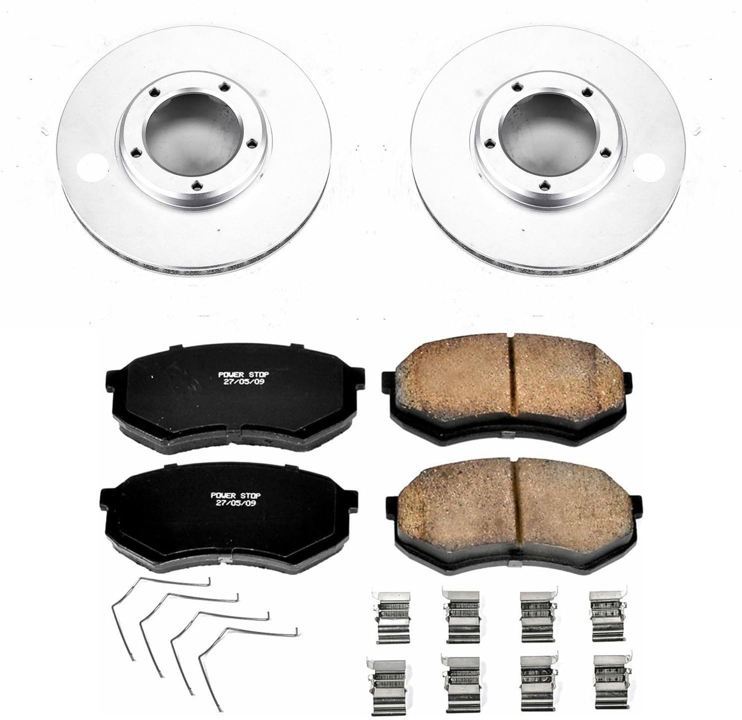 Power Stop CRK1232 Coated Brake Rotor & Ceramic Brake Pads- front For Toyota Tacoma 1995-2004 [Model Specific]