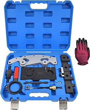 Double Vanos Camshaft Alignment Locking Tool Kit | Compatible with BMW M52 M52TU M54 M56 325i 325xi 325Ci 330i 330xi 330Ci 328i 328Ci 528i 525i 530i X3 2.5i / 3.0i, with Gloves