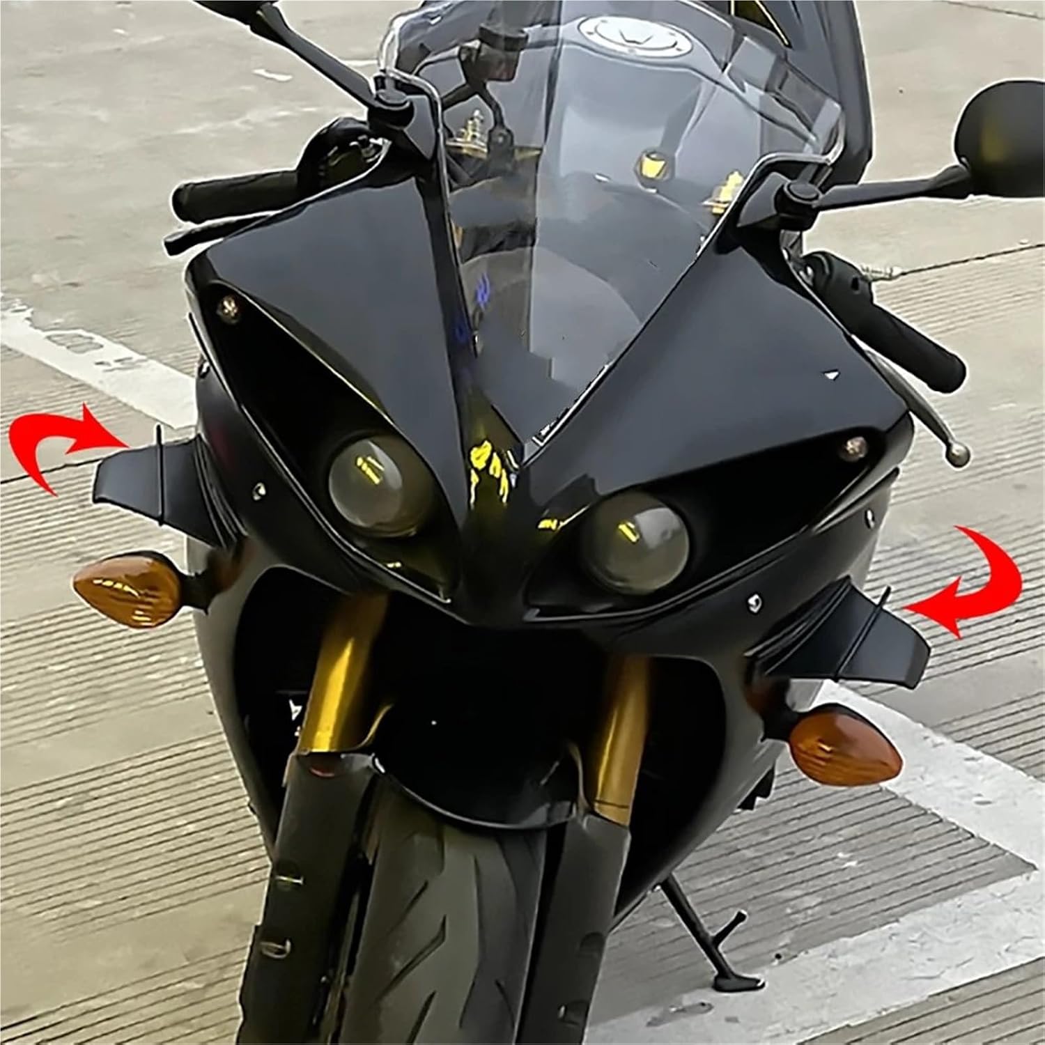 オートバイフェアリング バンパースポイラー ヤマハ YZF-R1 R3 R6 R125 バイク用 ウィングレット エアロダイナミック