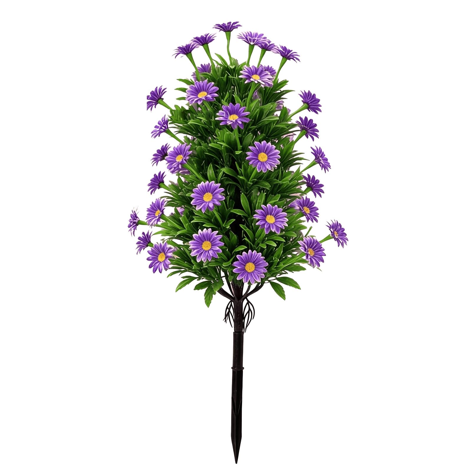 Artificial Flower with Ground Outdoor Faux Wildflower Bushes UV Resistant Fake Topiary Bouquet for Home Garden Yard Patio