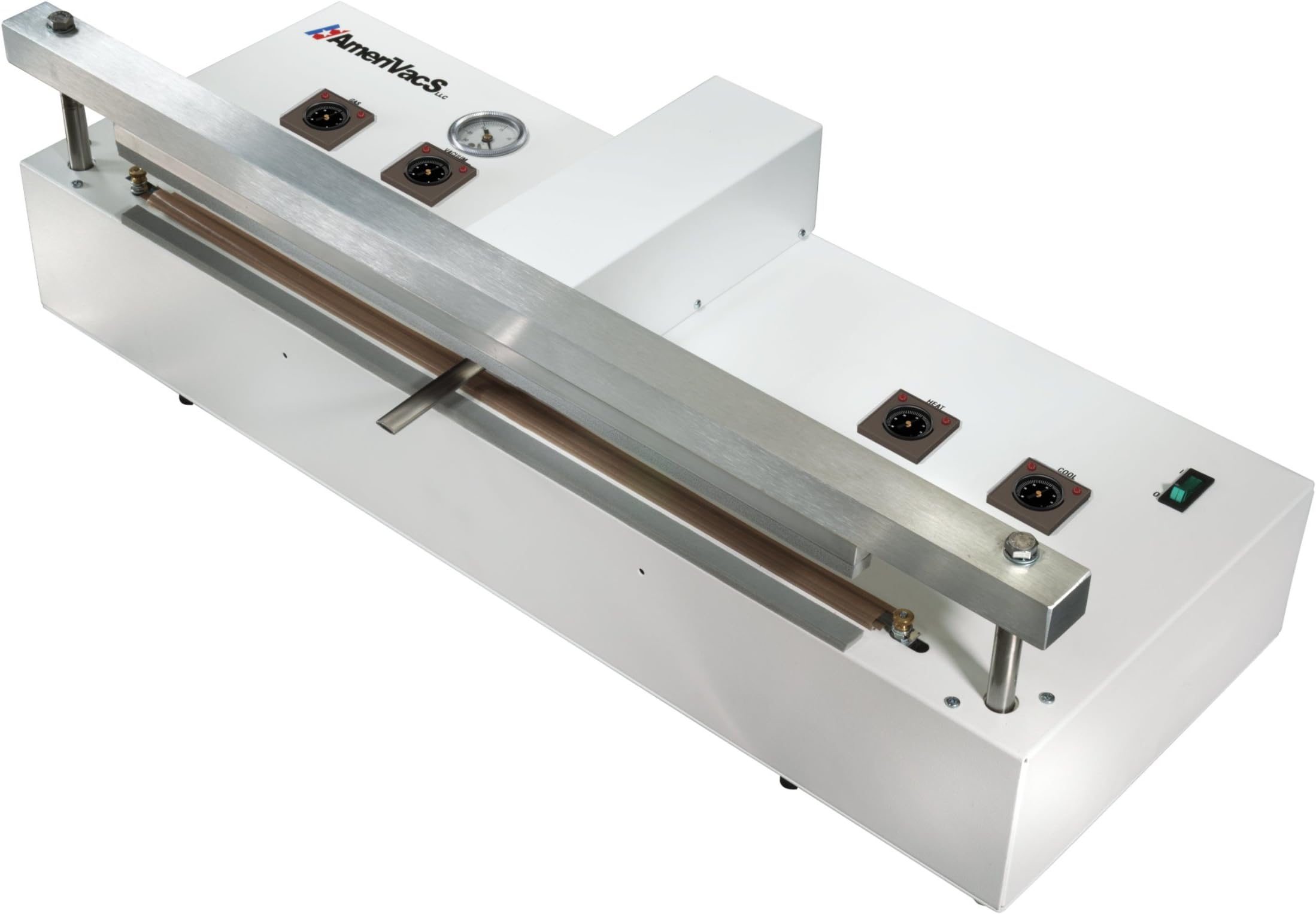 AVN-20 Retractable Nozzle Vacuum Sealer with Gas Purge, 20" Seal Length, 1/4" Seal Width, 6 CFM Vacuum Flow, 27 inHg Maximum Vacuum Pressure