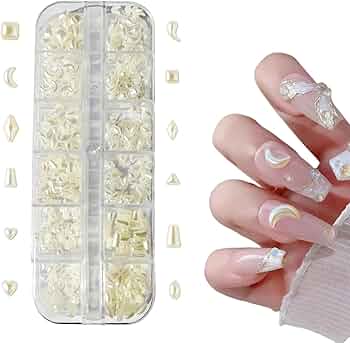 Amazon.co.jp: Snmzlc パール ネイルパーツハート 菱 月 正方 三角