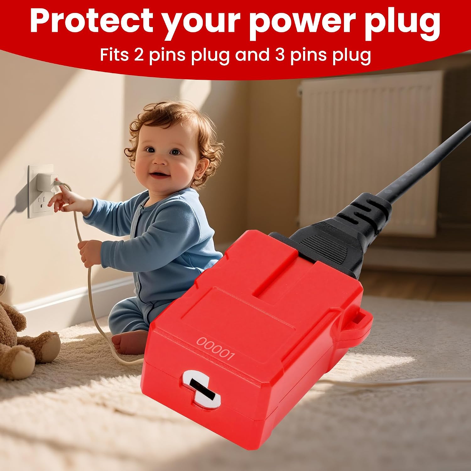 Electrical Cord Plug Lockout Device (2 Pack) - Key-Retaining Safety Lock for US 2&3 Prong Plugs | OSHA Loto Compliance | Home, Office, Construction Site