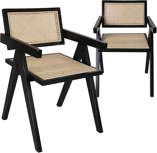 Miniatura 12 de Ibiza - Silla de ratán natural, juego de 1 – Sillas plegables modernas de ratán para comedor al aire libre, patio, silla decorativa para sala