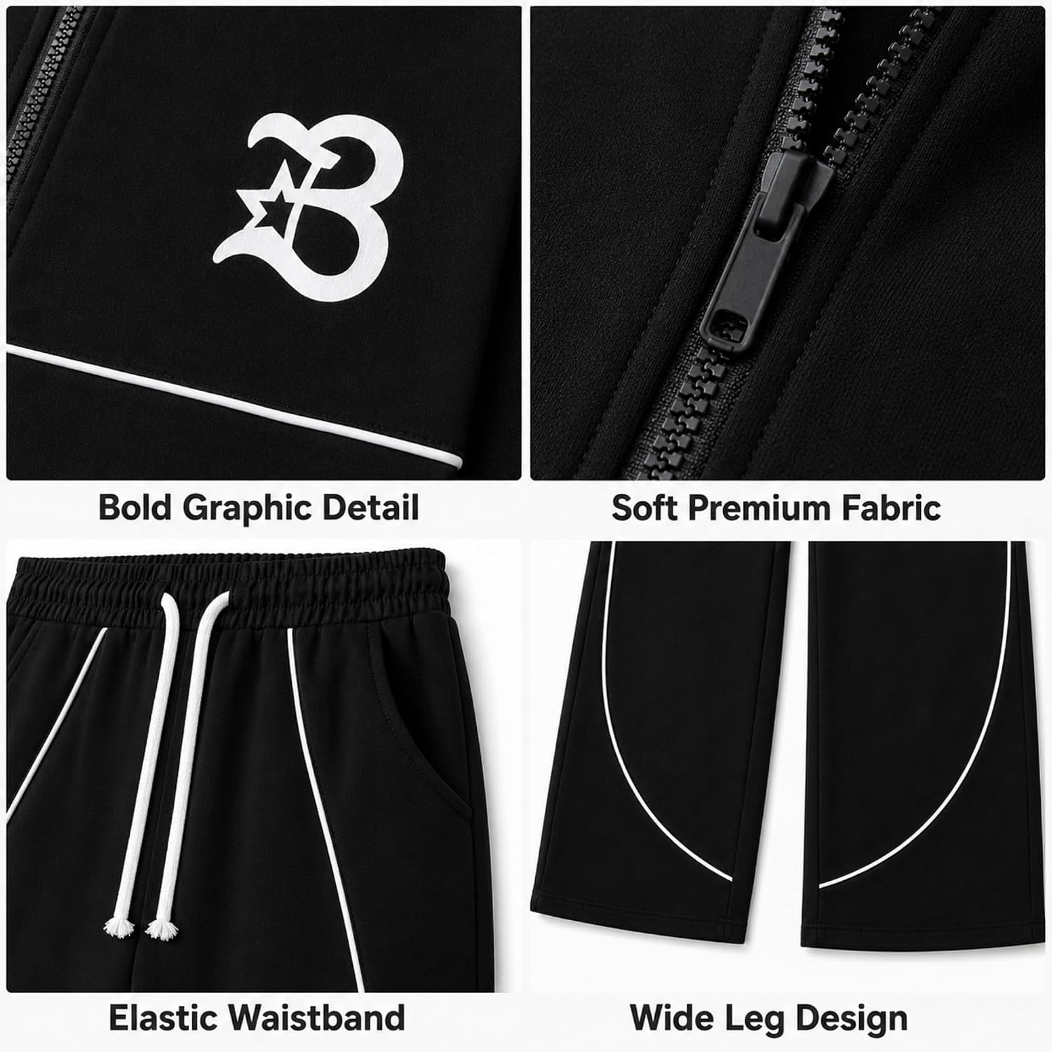 Ayzozuy Boys 2 Piece Tracksuit Set Hoodie Jacket and Joggers Sweatpants Casual Outfits for Boys 7-16Y