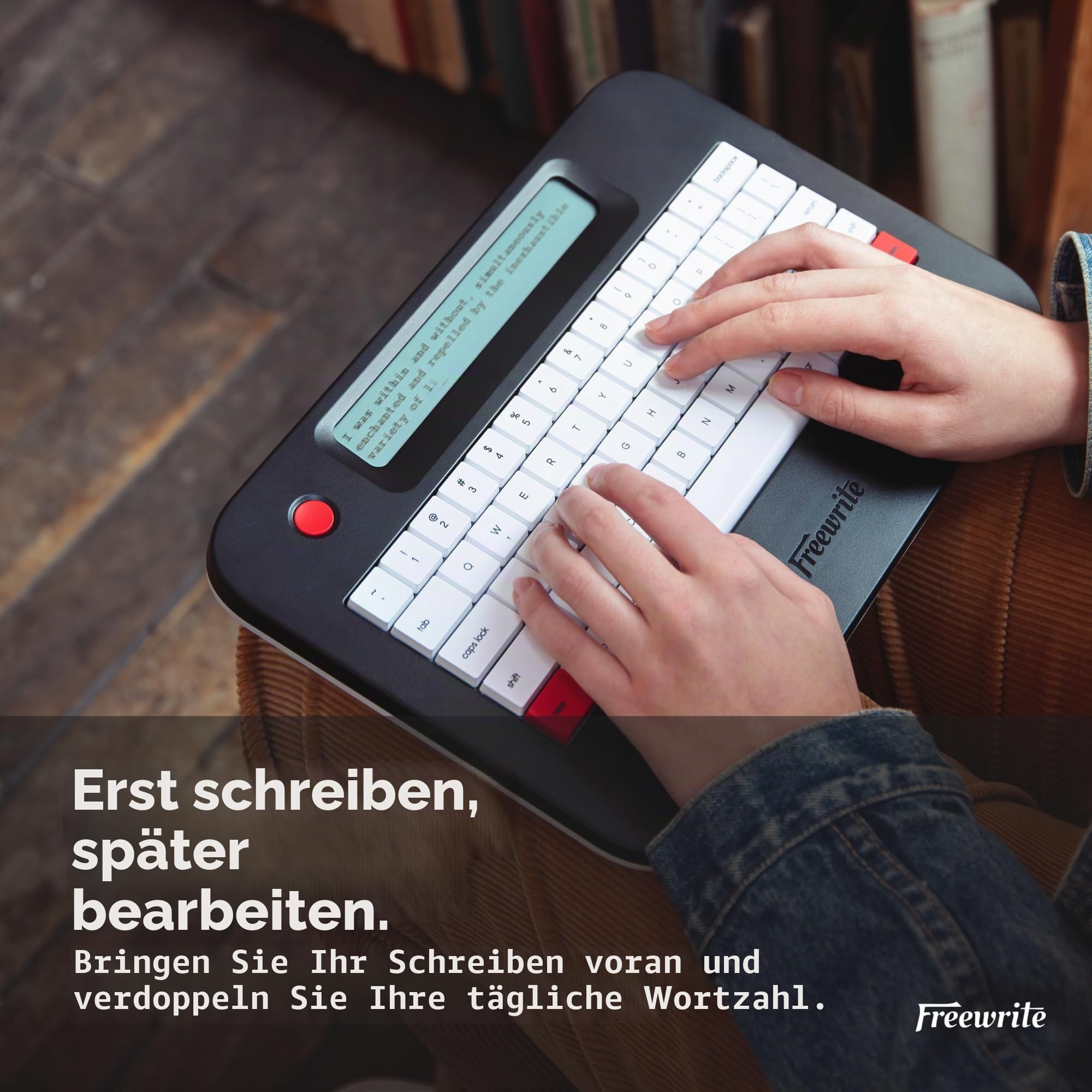 Freewrite Alpha | Tragbare digitale Schreibmaschine mit LCD-Display, langer Akkulaufzeit und Wi-Fi-Backup für Schreiber, ablenkungsfreies Textverarbeitungsgerät, elektronische Schreibmaschine mit
