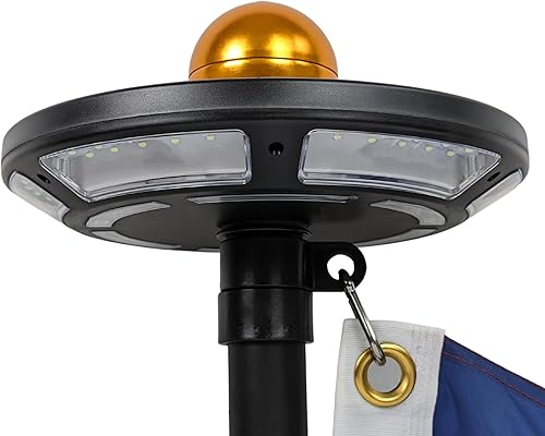 Miniatura 8 de Service First Kit completo de asta de bandera residencial Delta de alta resistencia de 30 pies con luz solar negra premium Plus - Kit de amarre -