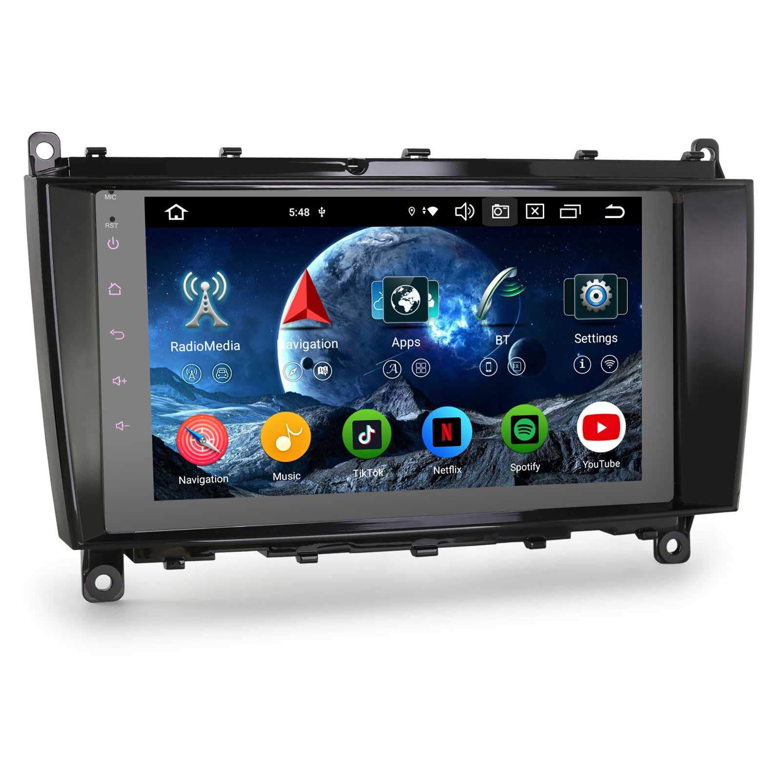 Erisin 8 Pulgadas 8-núcleo 4GB+64GB Android 16 Radio Coche Bluetooth Navegación GPS para Mercedes Benz CLK C209 A209 Soporta CarPlay Android Auto DSP WiFi 4G RDS USB Pantalla IPS OBD2 Canbus