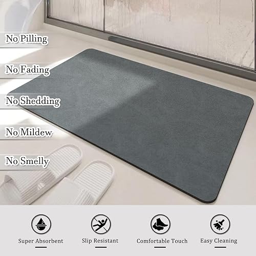 Miniatura 3 de Tapete de baño absorbente, de secado rápido, tapete para sala de estar, parte inferior antideslizante de goma, tapete de baño, tapete de cocina (18
