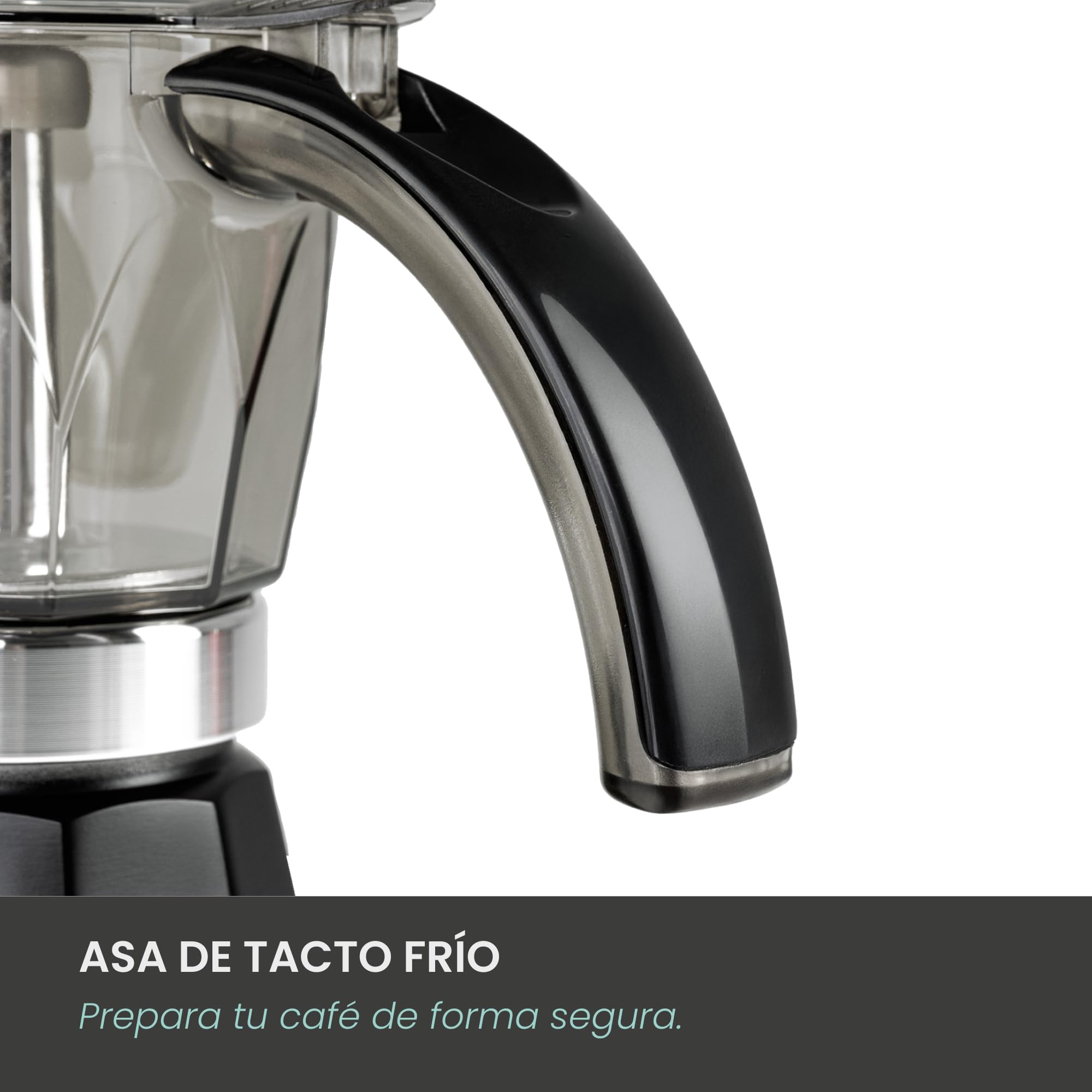 Jocca Commodore - Cafetière Italienne Electrique en Inox | 6 Tasses | Noir