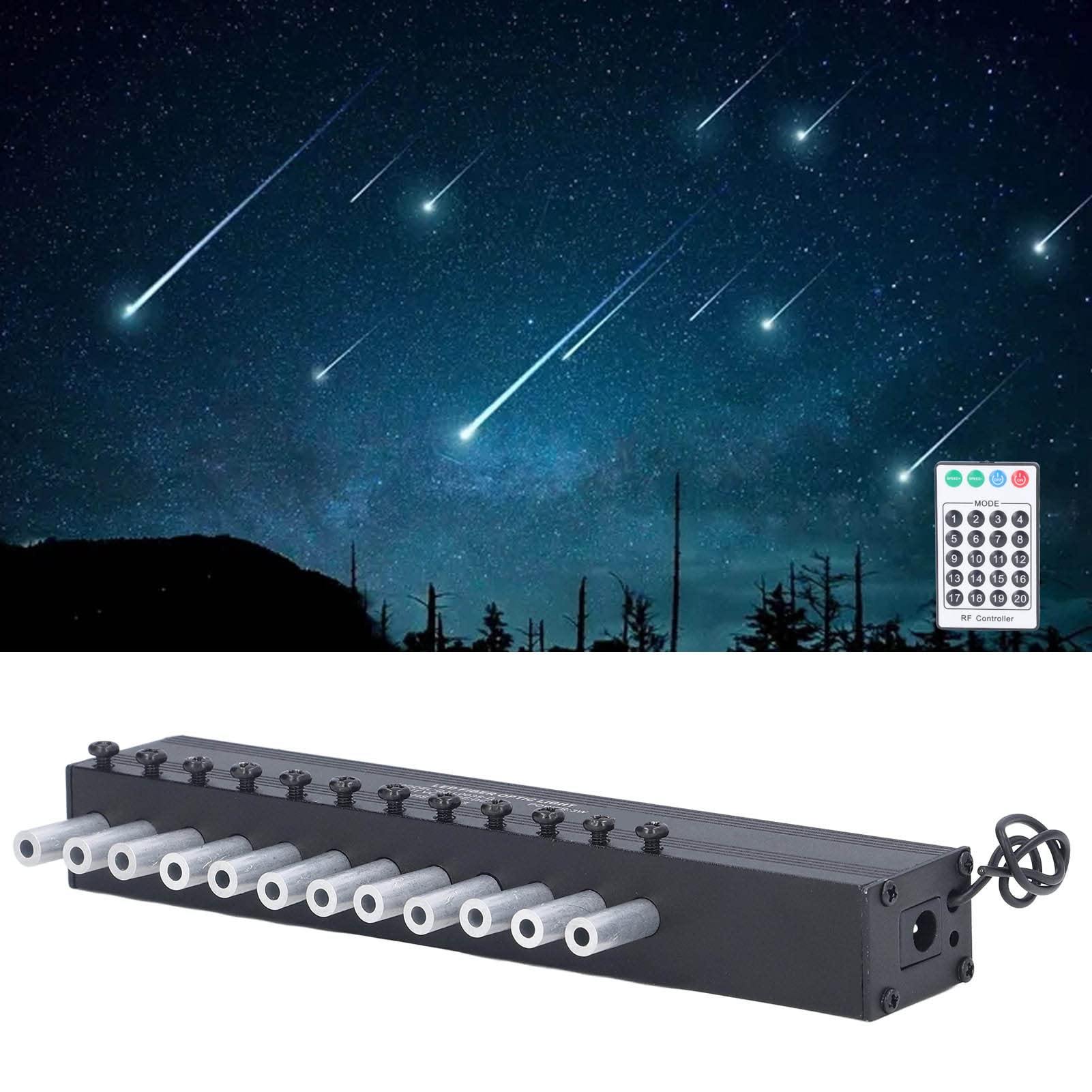 Garosa Fiber Optik Leuchtkit Sterndecke - 3W mit Bluetooth Steuerung, 12 Löcher, weiße Lichter für Auto und Haus