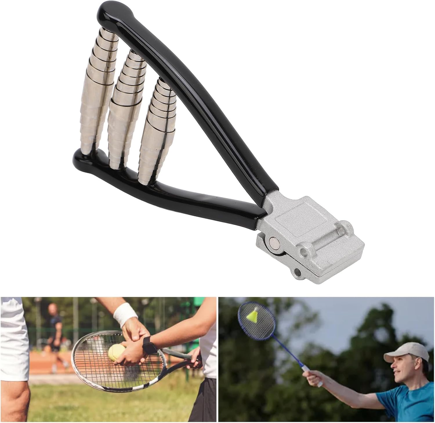 3 Spring Starting Clamp, Sports Starting Clamp for Stringing, Tennis stringing Machine, Heavy Duty Spring, Securely Holds Strings, for Tennis Badminton Racket Stringing
