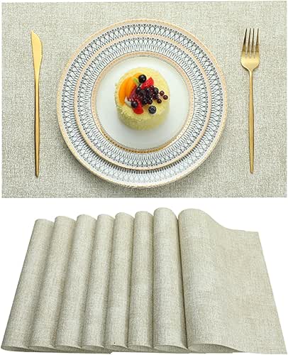Placemats Set of 4 Washable Heat Resistant Place Mats PVC