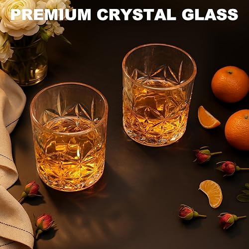 Miniatura 5 de Yaomiao 18 vasos de whisky a la antigua a granel de 10 onzas, vasos de cóctel de vidrio de bourbon para whisky, licor de bourbon y bebidas de