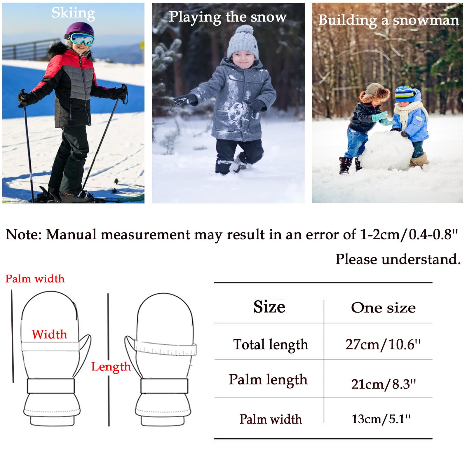 Guanti da Sci Uomo E Donna, Muffole Calde con Interno Felpato Neve, Design Ribaltabile, Termici Impermeabili, per Ciclismo, Sci Alpino,Grigio,One Size