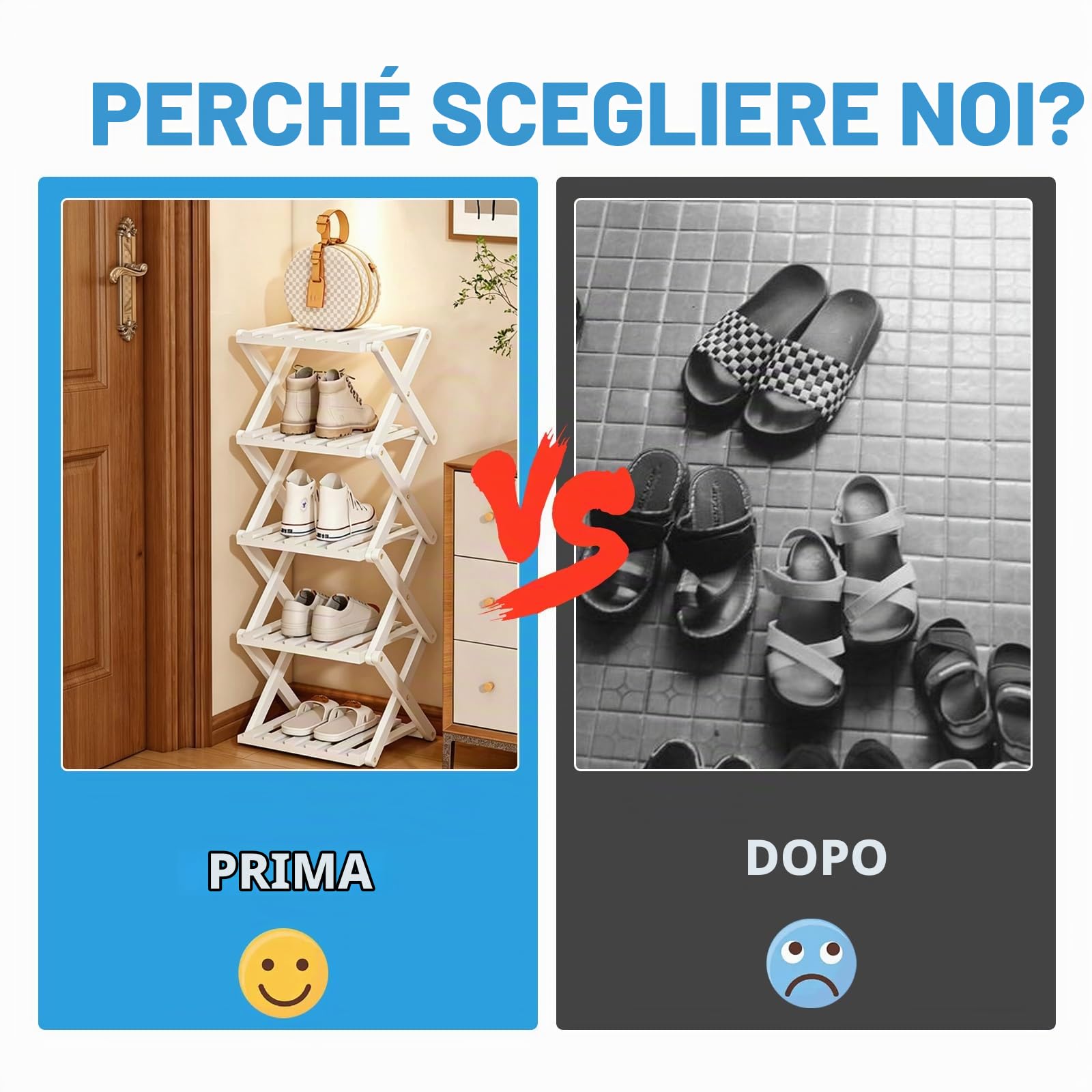 MeYuxg Piccola Scarpiera Salvaspazio Bambù,3-5 Livelli Scarpiera Pieghevole,Verticale Piccola Scaffale Autoportante,per ingresso corridoio camera da letto armadio(5 Livelli)