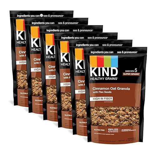 Miniatura 9 de KIND Healthy Grains - Granola, aperitivo saludable, granola de vainilla y arándanos con semillas de lino, mezcla de aperitivos, 11 onzas (6 bolsas)