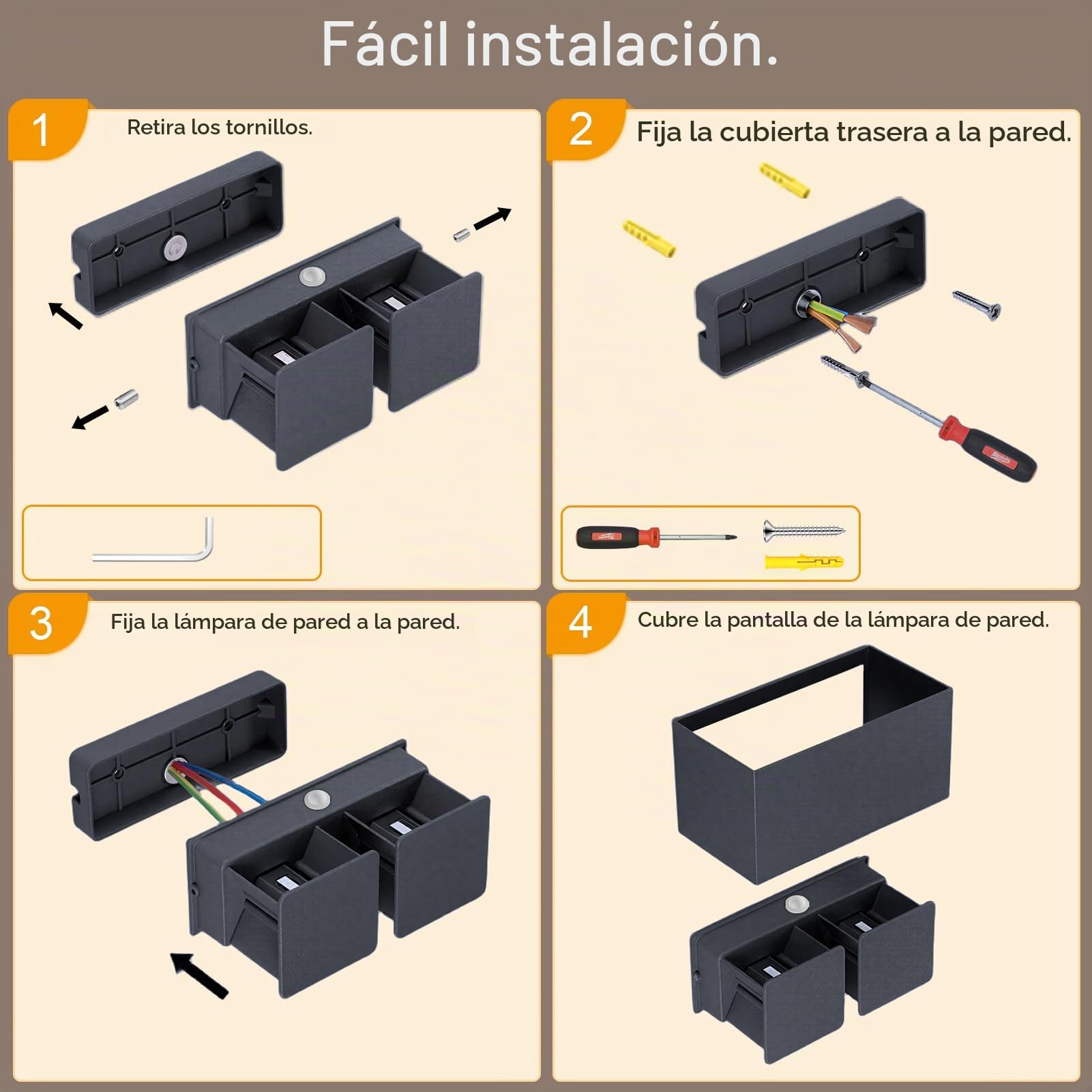 Klighten 24W Aplique de Pared Interior/Exterior,Aplique de Exterior 4000K Lámparas de Pared exterior de LED con ángulo de Haz Ajustable Aplique de Pared IP65, Antracita