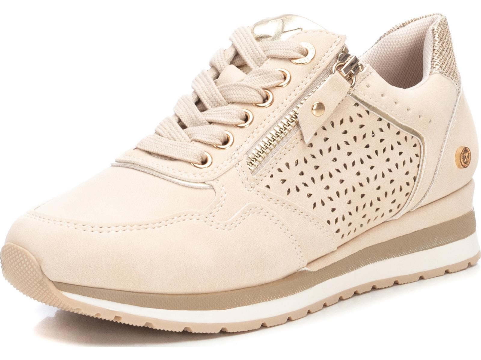 XTI Zapatilla Cierre de Cremallera para Mujer, Color: Blanco, Talla: 37