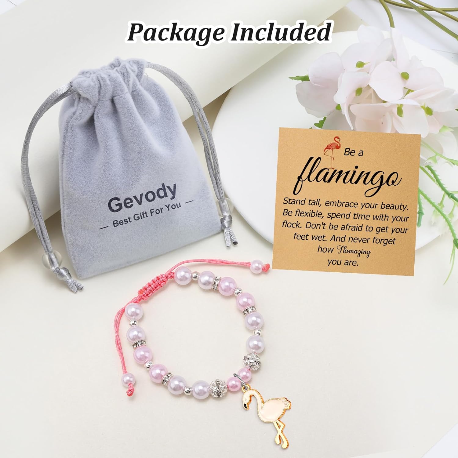 Flamingo Lover Bracelets Flamingo Inspirational Gifts for Women Animal Lovers Beads Bracelets Encouragement Present for Bird Lover Daughter Sister Friend Birthday Christmas Stretch Beaded Jewelry - Image 6
