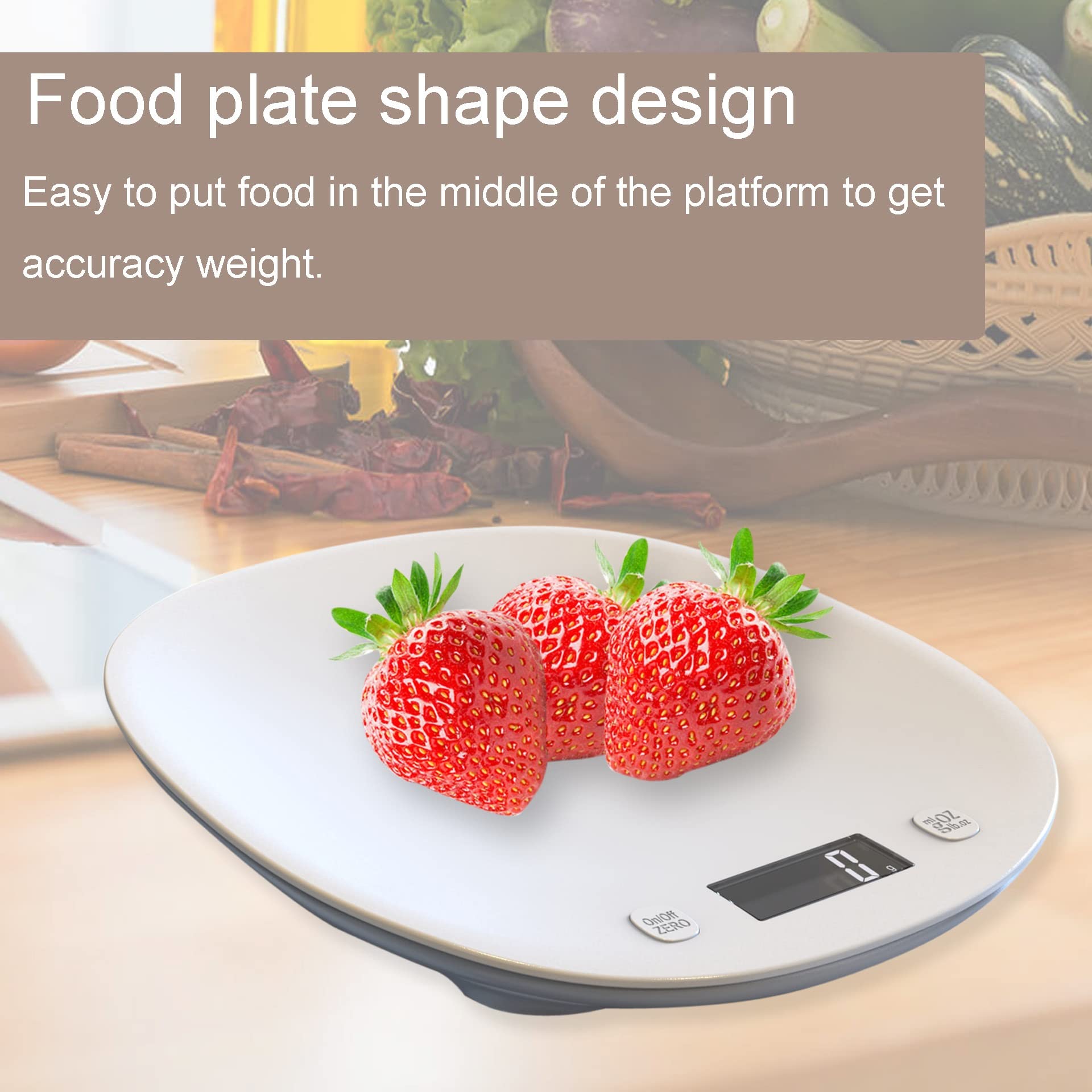 Báscula de alimentos: la pantalla digital muestra el peso en gramos, onzas, mililitros y libras para preparar comidas, cocinar y hornear Necesidad de cocina diseñada little surprise