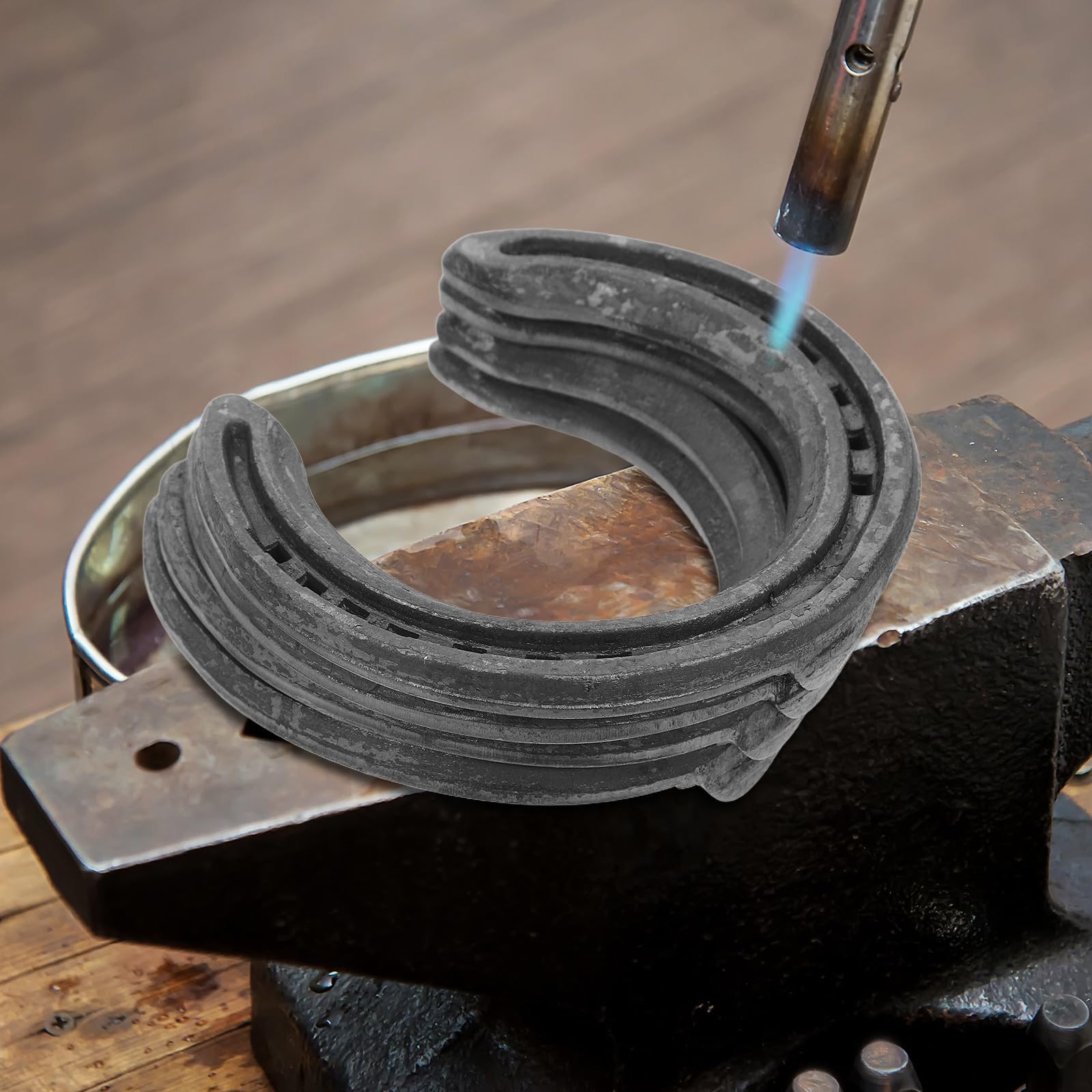 Healvian 4 Piezas Herradura de Hierro Negra para Casco de Caballo, Juego | Competencias y Decoración de Pared, Instalación Sencilla, Resistente al Desgaste Protección