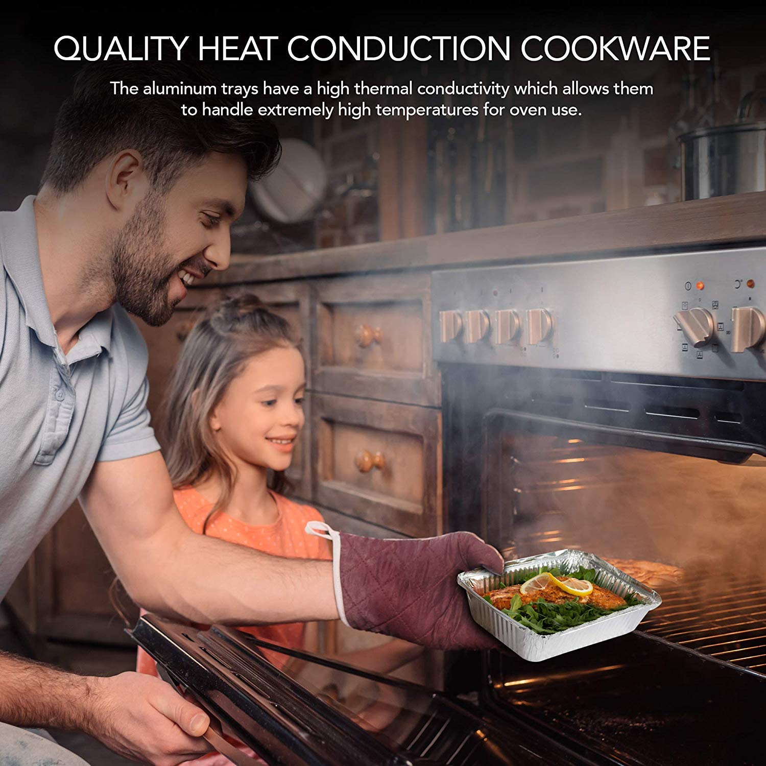 Stock Your Home 2 lb Small Aluminum Pans with Lids (50 Pack), Foil Pans with Clear Plastic Lids, Disposable Cookware & Takeout Trays for Restaurants & Catering