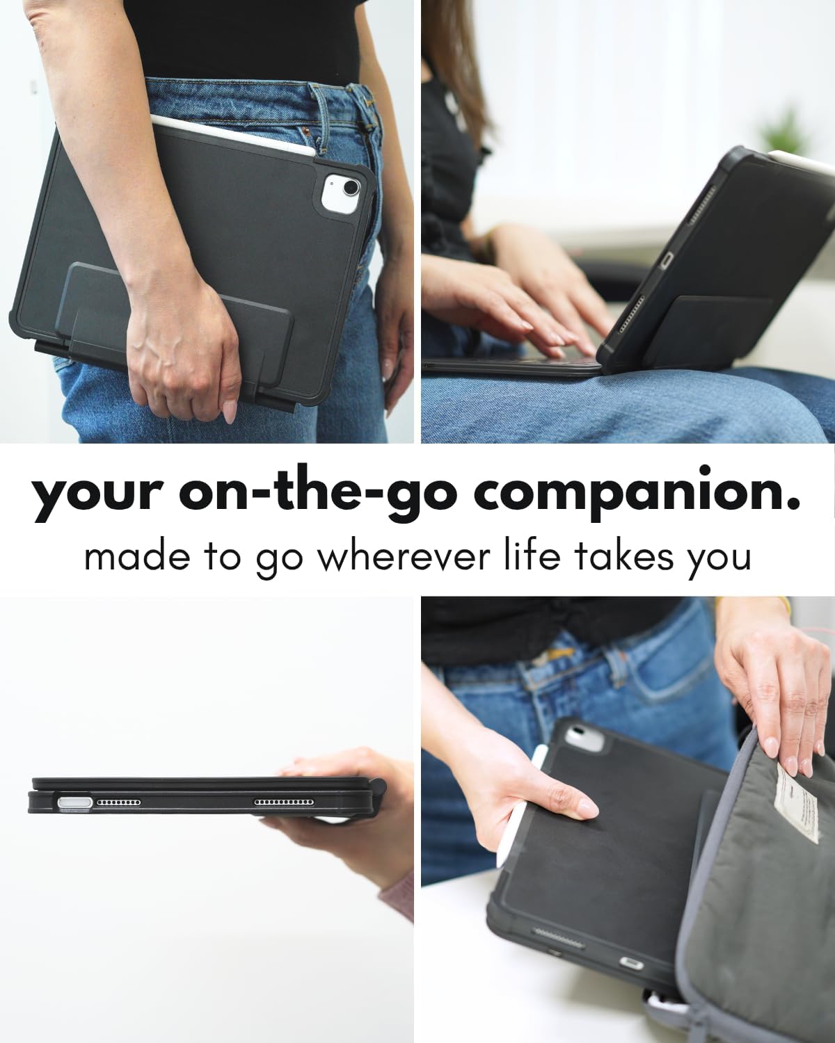 Macally Rugged Keyboard Case for iPad 11th Gen (A16) & 10th Gen (A14) - Military-Grade Protection, Large Trackpad, Backlit, Detachable, Rechargeable - 11 Inch iPad 10th Generation Case with Keyboard