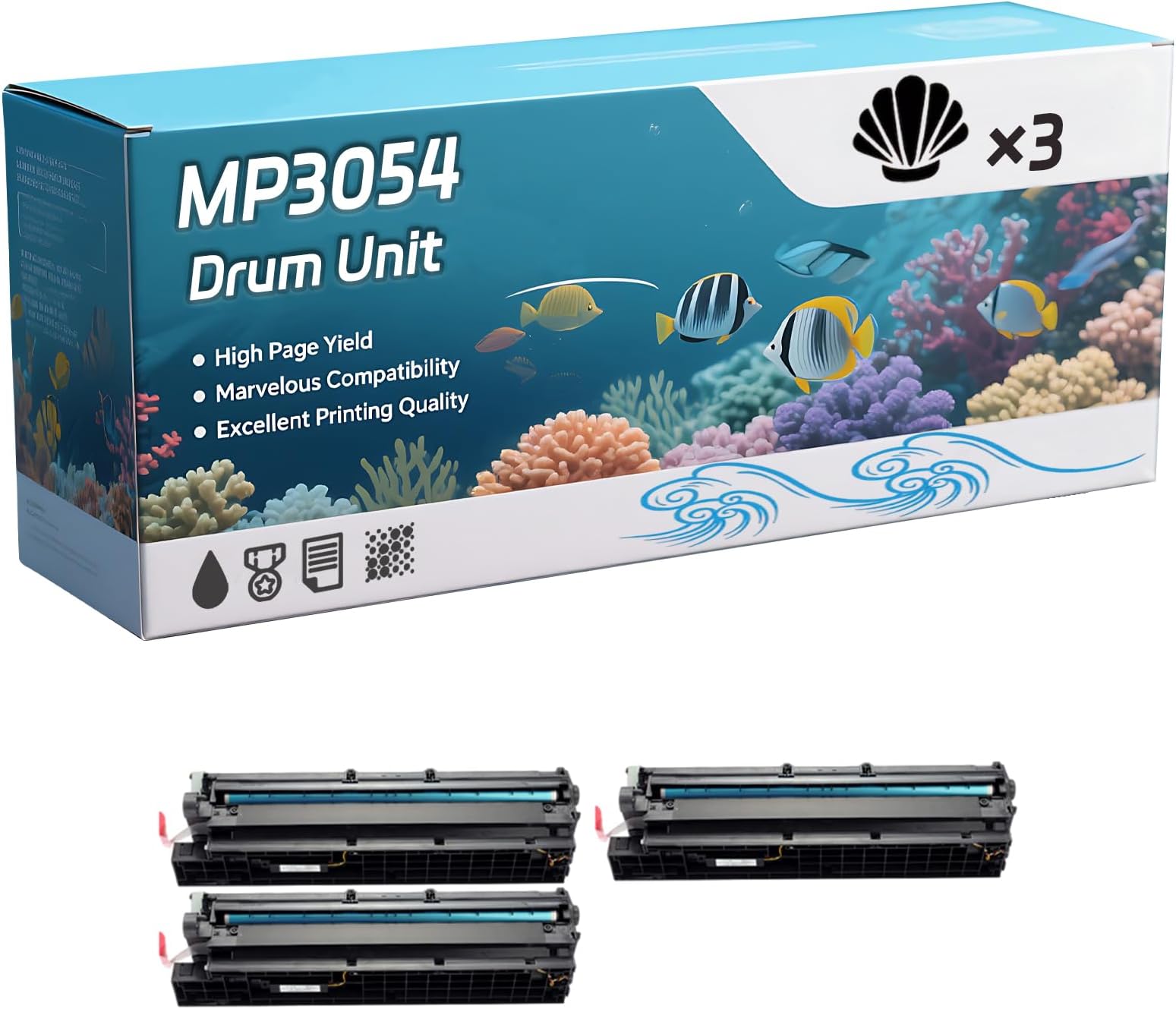 – Compatible for Ricoh MP3054 Drum Unit, Work for Ricoh IM 2500 IM 2500 A IM 2500 Series IM 3000 IM 3000 A IM 3500 IM 3500 A IM 3500 Series Printers, Drum Unit D197-9510 (3 Pack Black)