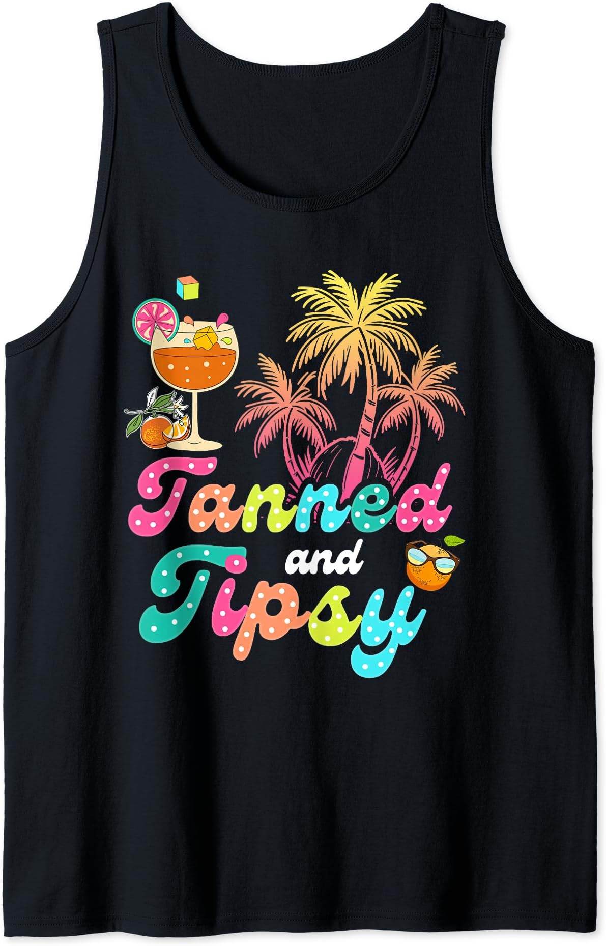 Tanned Tipsy Beach Summer Vacation Gift For Family Friend Tank Top