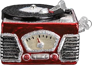 Old World Christmas Glass Blown Ornament Record Player (38043)