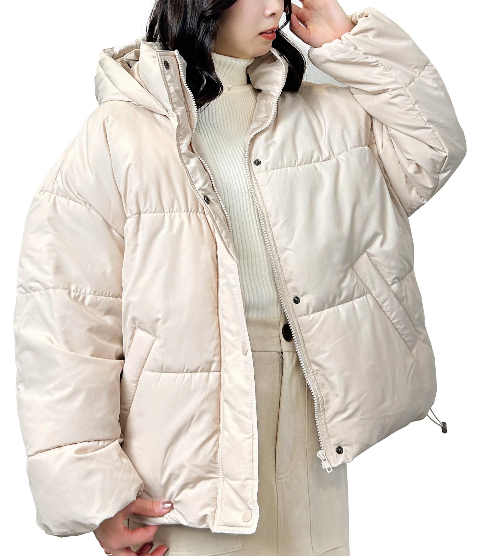 Amazon | [meirire] お尻が隠れるミドル丈。マイクロタフタ スタンド