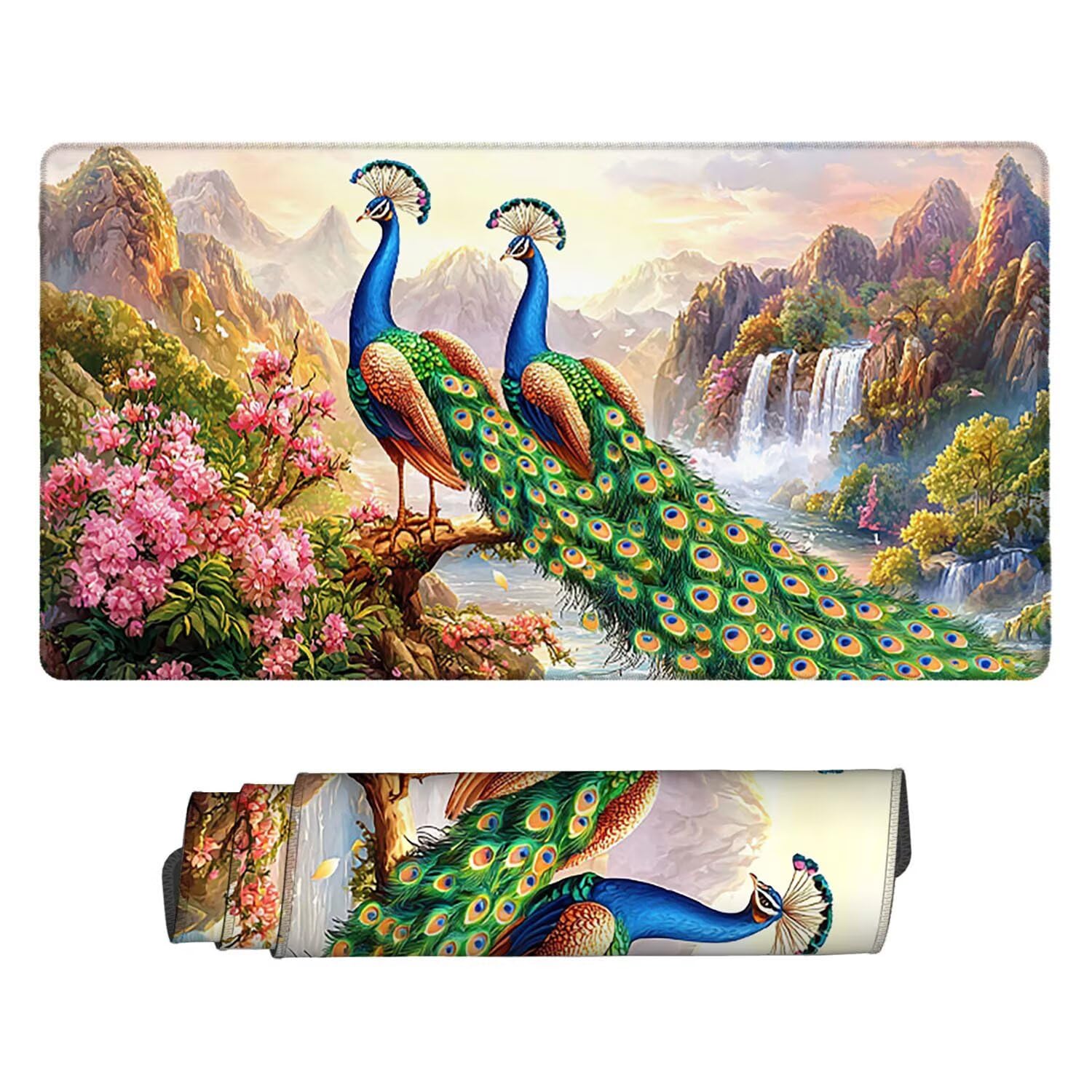 Podkładka pod mysz do gier, 1600 x 800 mm, XXL, duża gamingowa podkładka pod mysz, wodoodporna podkładka pod mysz, długa podkładka na biurko z przeszytymi krawędziami, mata na biurko z gumową