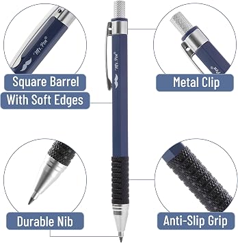 Mr. Pen- 2.0mm Mechanical Pencil Set, 5 Pack, HB Pencil, Lead Refill, Eraser & Sharpener for Artists, Writing, Sketching, Woodworking, Drafting, Student and Office Use