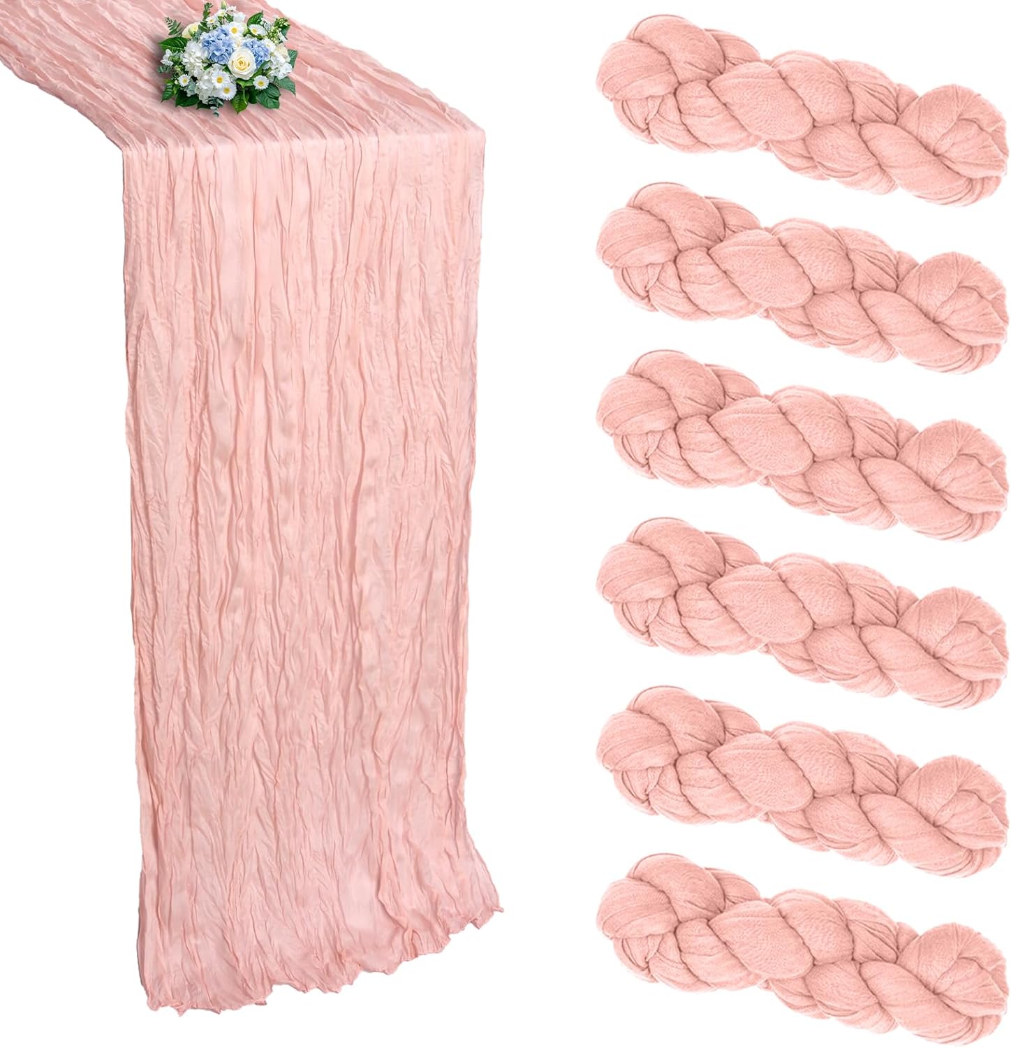 12 Pack Baby Blue Cheesecloth Table Runner 10FT Boho Cheese Cloths Gauze Fabric Table Runners 120 Inch Rustic Sheer for Easter Spring Wedding Birthday Party Baby Shower Holiday Home