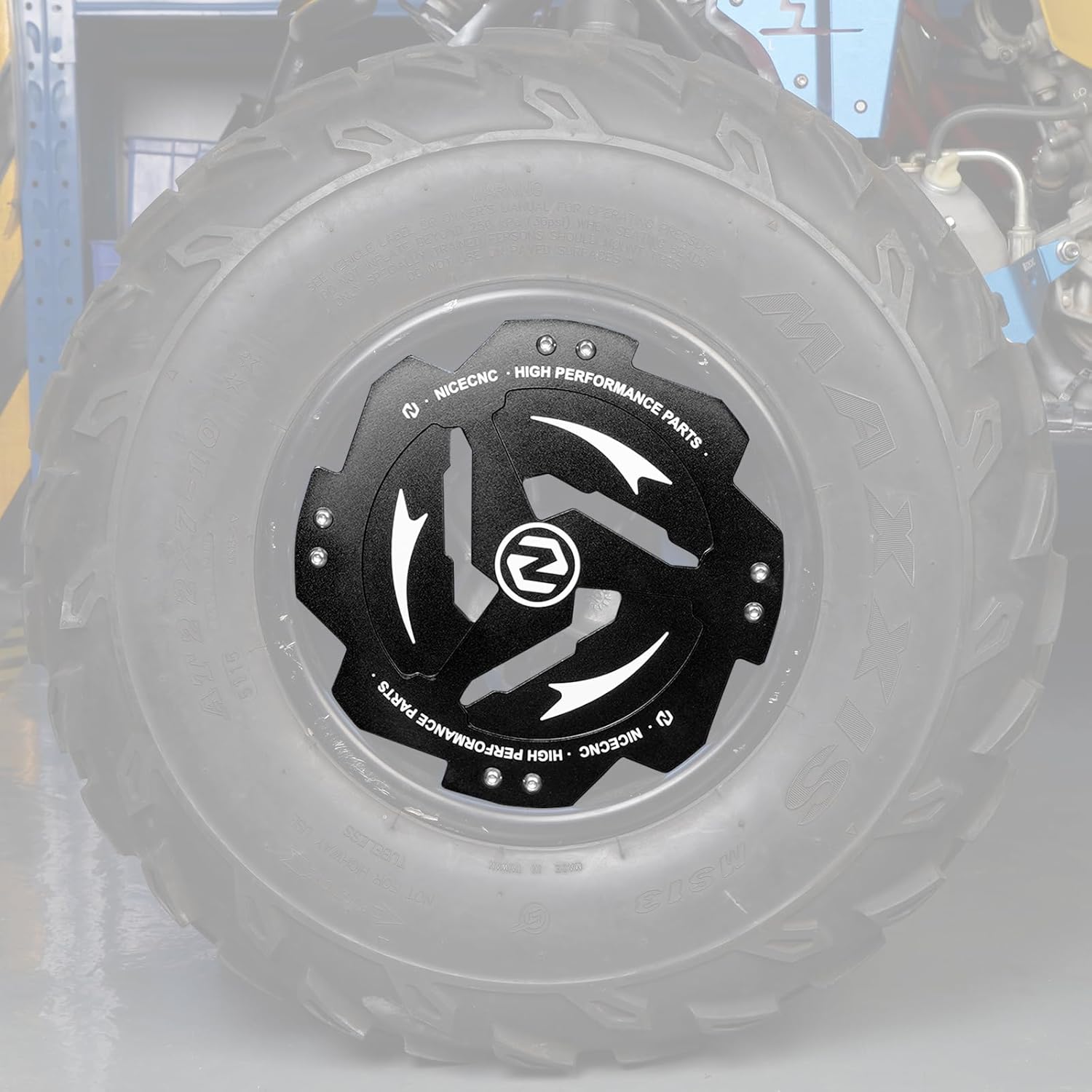 NICECNC Black Rear Wheel Hub Guard Protector Compatible with Yamaha Raptor 700 YFM700 2015 2016 2017 2018 2019 2020 2021 2022 2023 2024, Raptor 700R YFM700R 2015-2024, YFZ450R 2014-2024 See Fitments